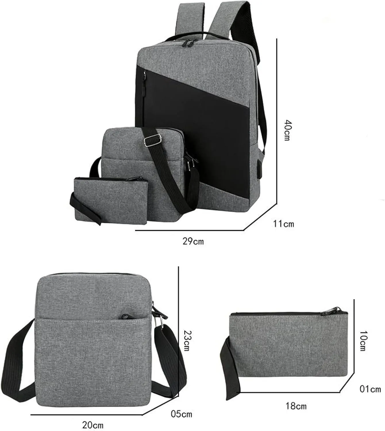 College Backpacks for Women Casual Messenger Crossbody Bags Versatile Bags Outdoor Travel Slim Laptop Backpack(Black)