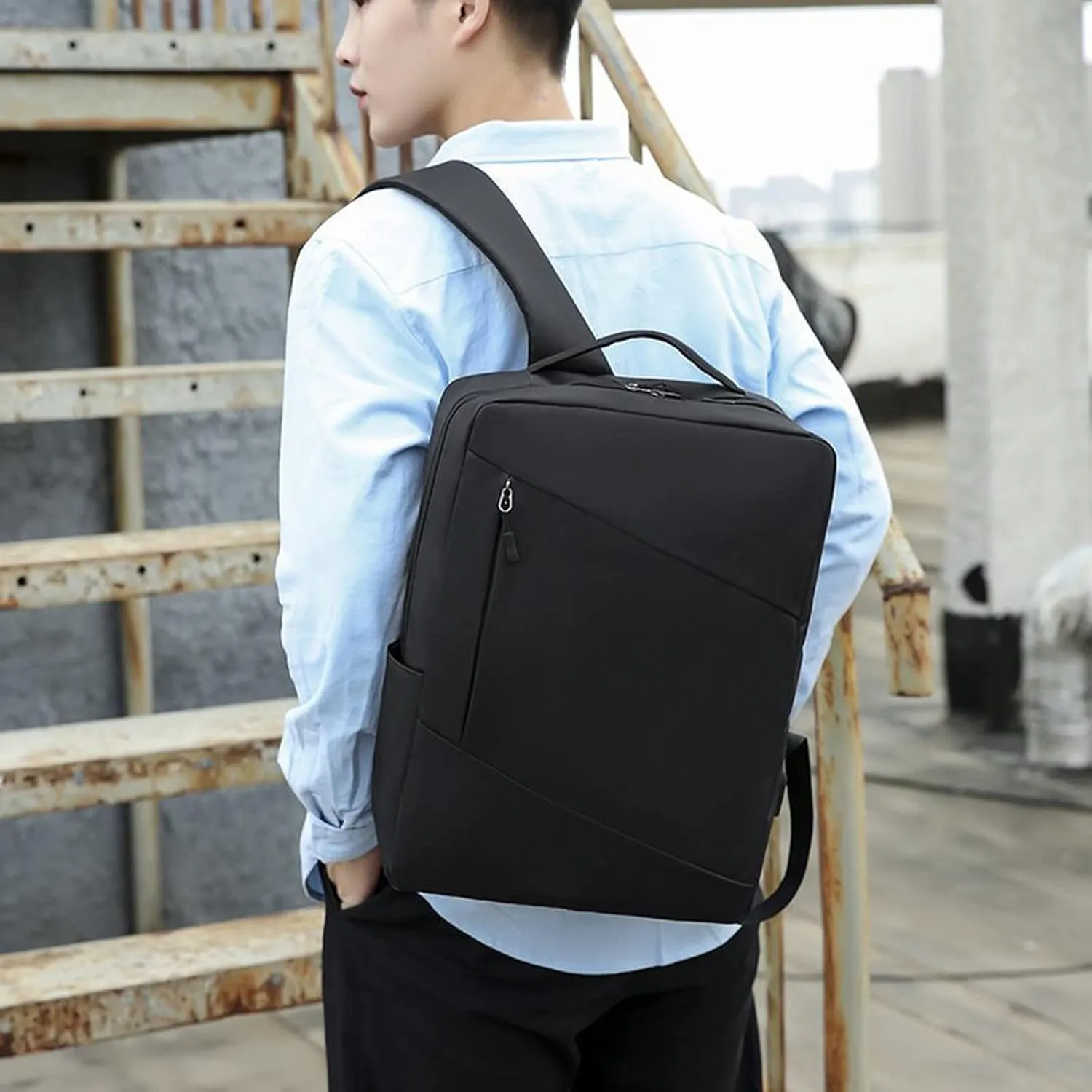 College Backpacks for Women Casual Messenger Crossbody Bags Versatile Bags Outdoor Travel Slim Laptop Backpack(Black)