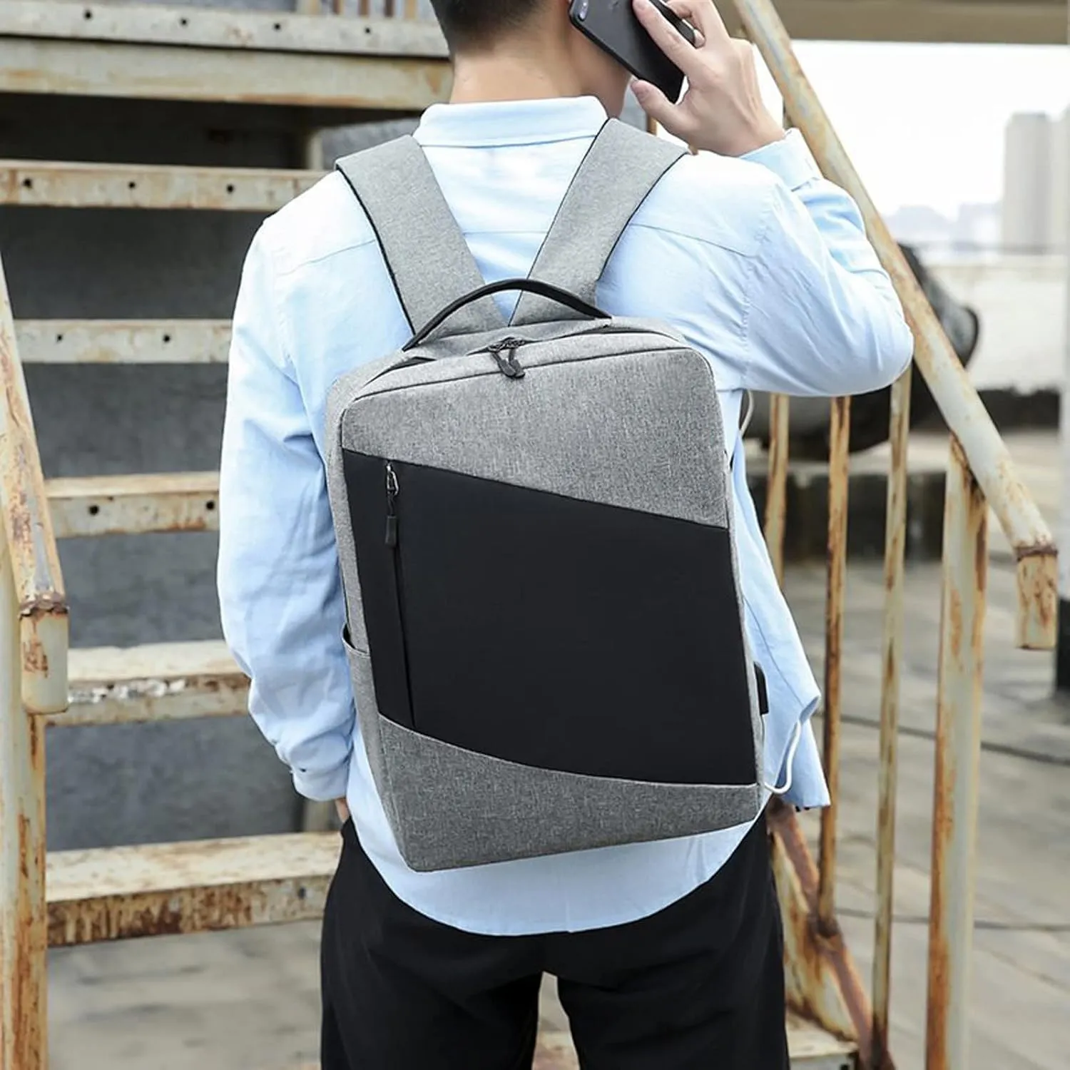 College Backpacks for Women Casual Messenger Crossbody Bags Versatile Bags Outdoor Travel Slim Laptop Backpack(Grey)