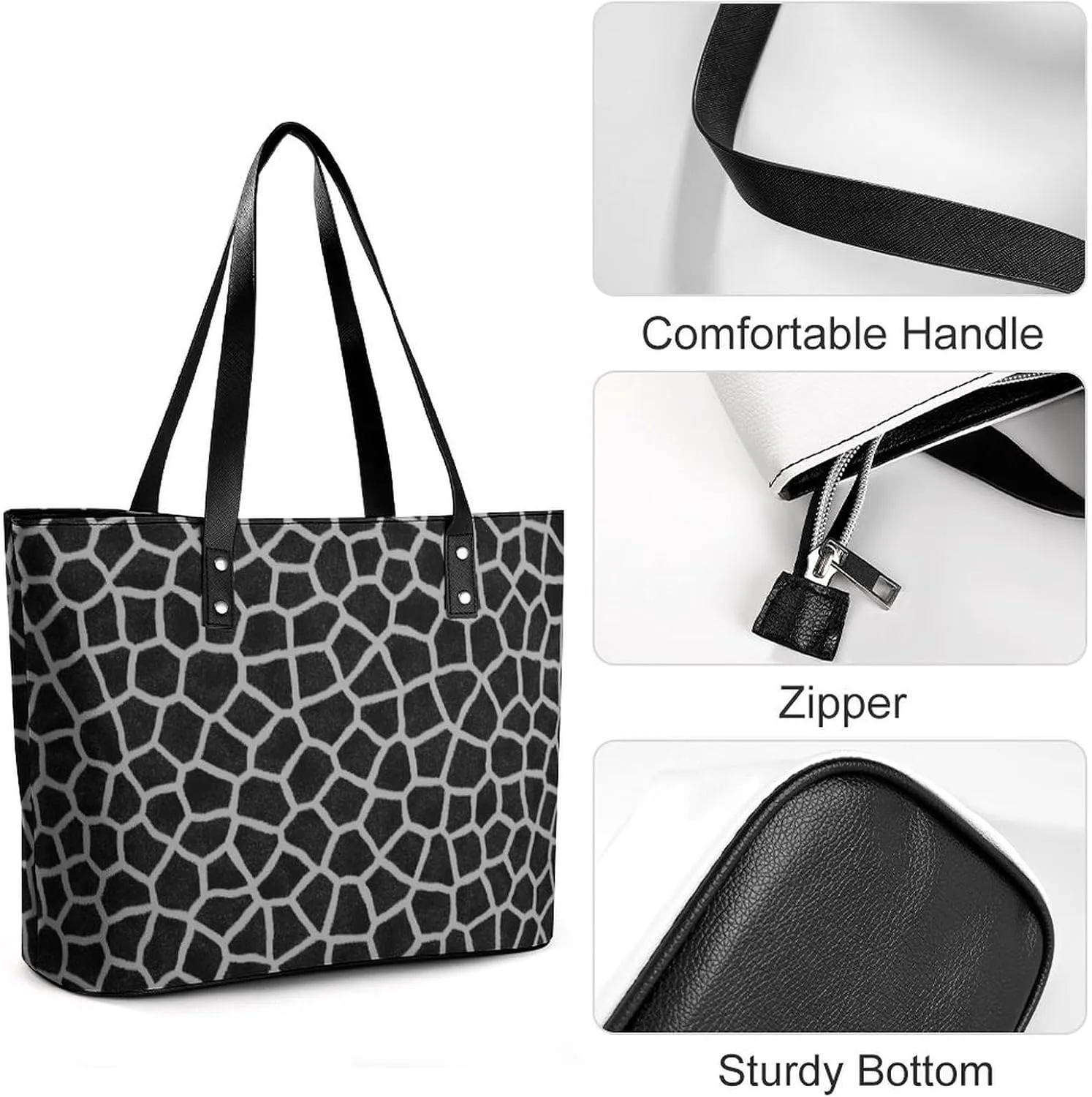 Colorful Print Large Capacity Portable Leather Handbag