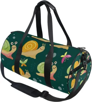 Colourful Cute Snails Duffle Bag for Women Men Sports Gym Fitness Bag Travel Workout Gymnastics Dance