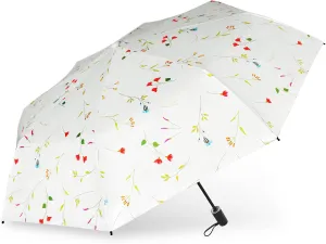 Compact Travel Umbrella for Sun Rain, 99.99% UV-blocker Portable Manual Umbrellas for Outdoor Beach Sports Sun Protection, Windproof Folding Lightweight Tote Parasols for Women Men Kids
