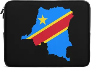 Congo Flag Map Durable Laptop Sleeve Slim Briefcase Portable Laptop Case Shockproof Protective Computer Bag 13inch