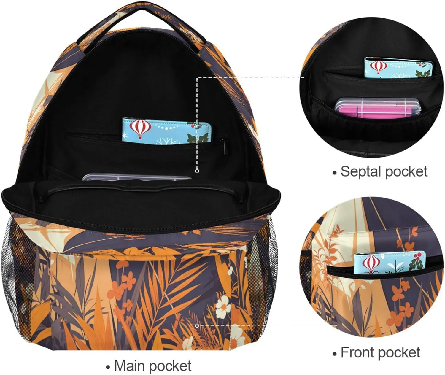 Cool Backpacks for Teacher Nurse Waterproof Diaper Bag Backpack with Chest Strap for Travel Trip Orchid Style