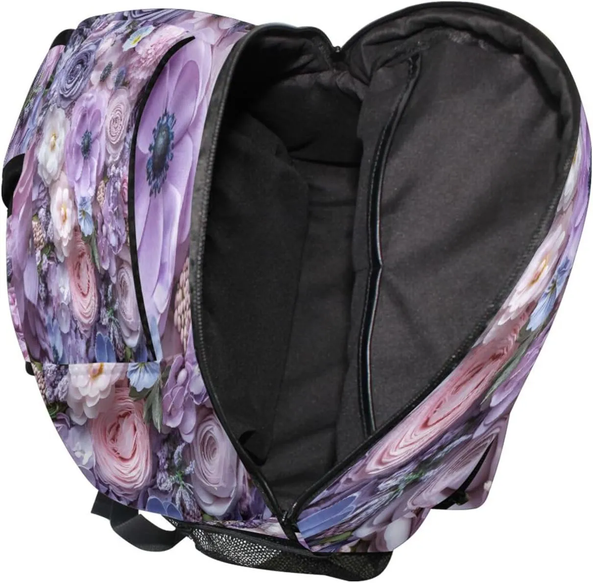 Cool Backpacks for Unisex Adult Fashion Personal Backpack with Chest Strap for Travel Trip Purple Flowers