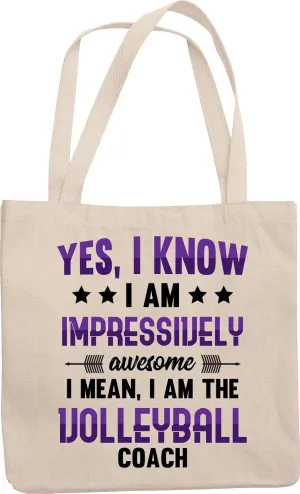 Cool Impressively Awesome Volleyball Coach White Reusable Tote Bag & Stuff