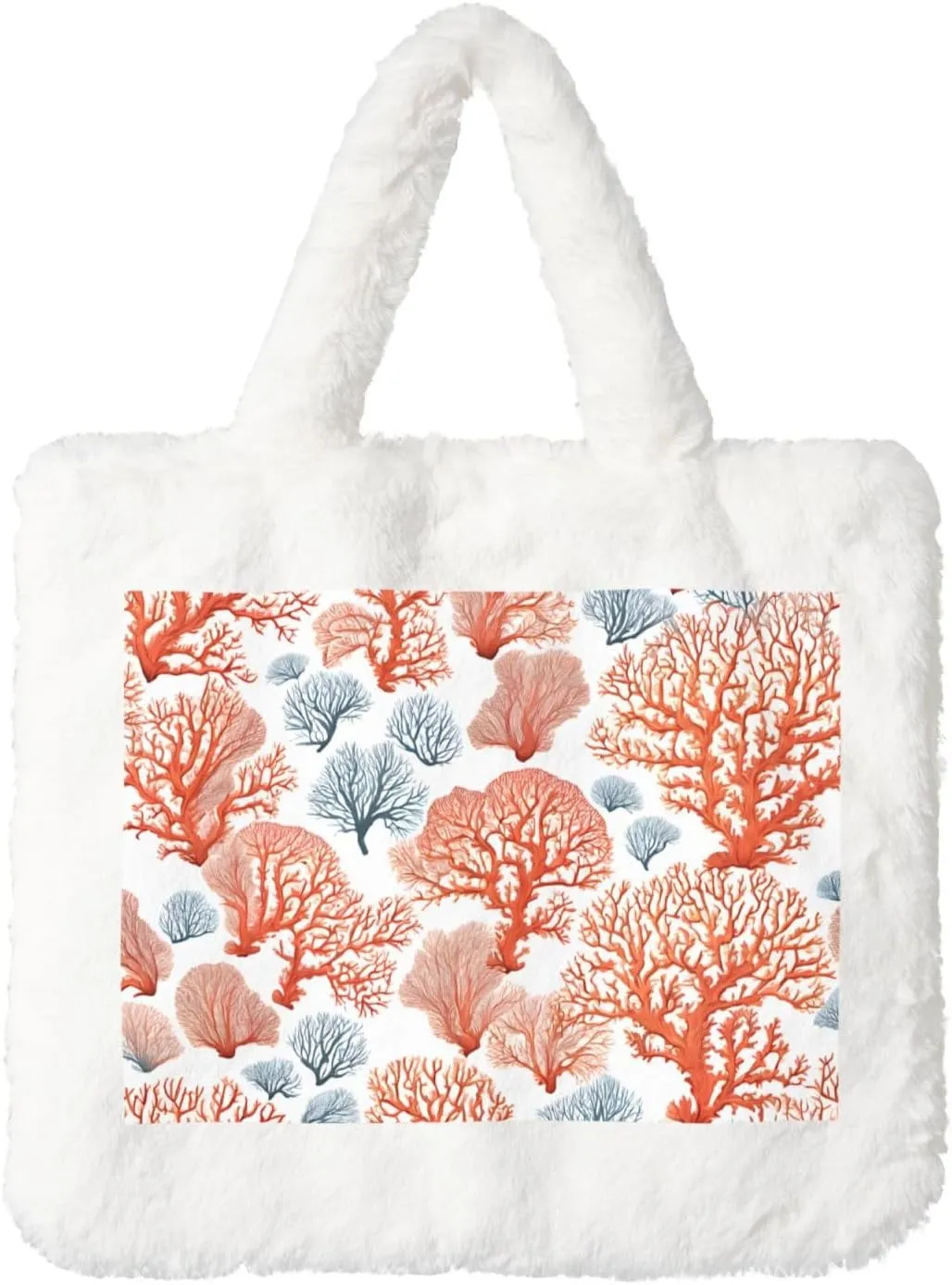 Coral Reef Plush Handbag, Comfortable Touch, Stylish And Compact, Suitable For Daily Travel
