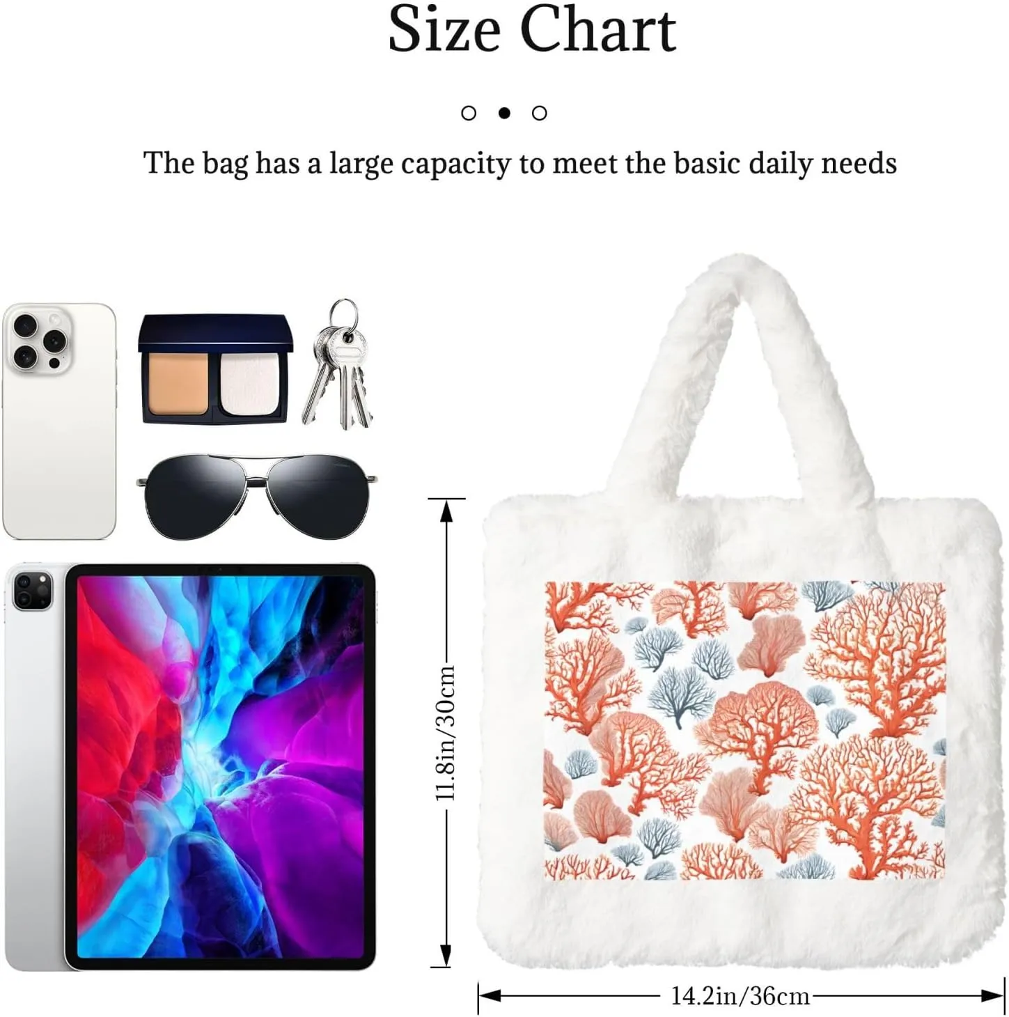 Coral Reef Plush Handbag, Comfortable Touch, Stylish And Compact, Suitable For Daily Travel