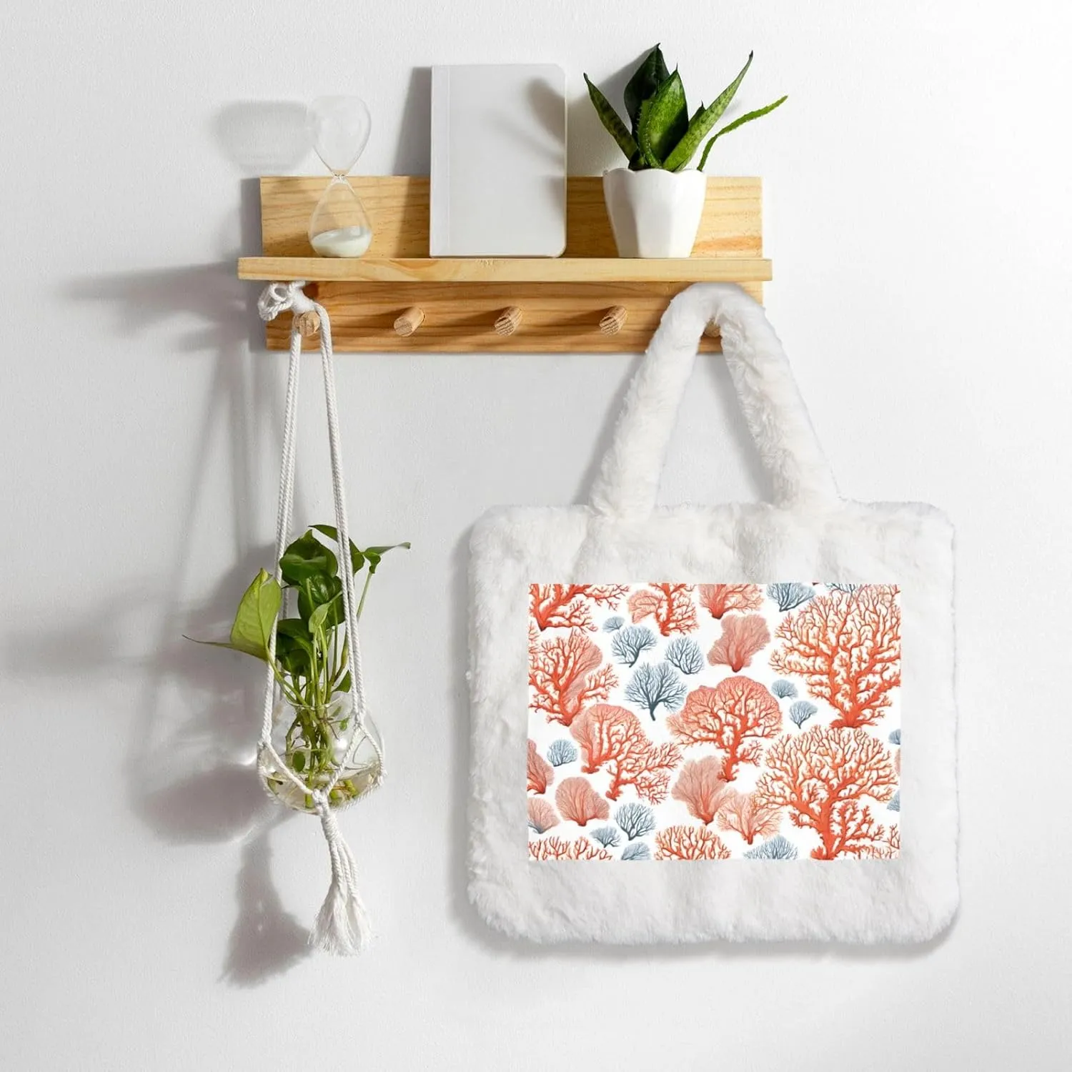 Coral Reef Plush Handbag, Comfortable Touch, Stylish And Compact, Suitable For Daily Travel