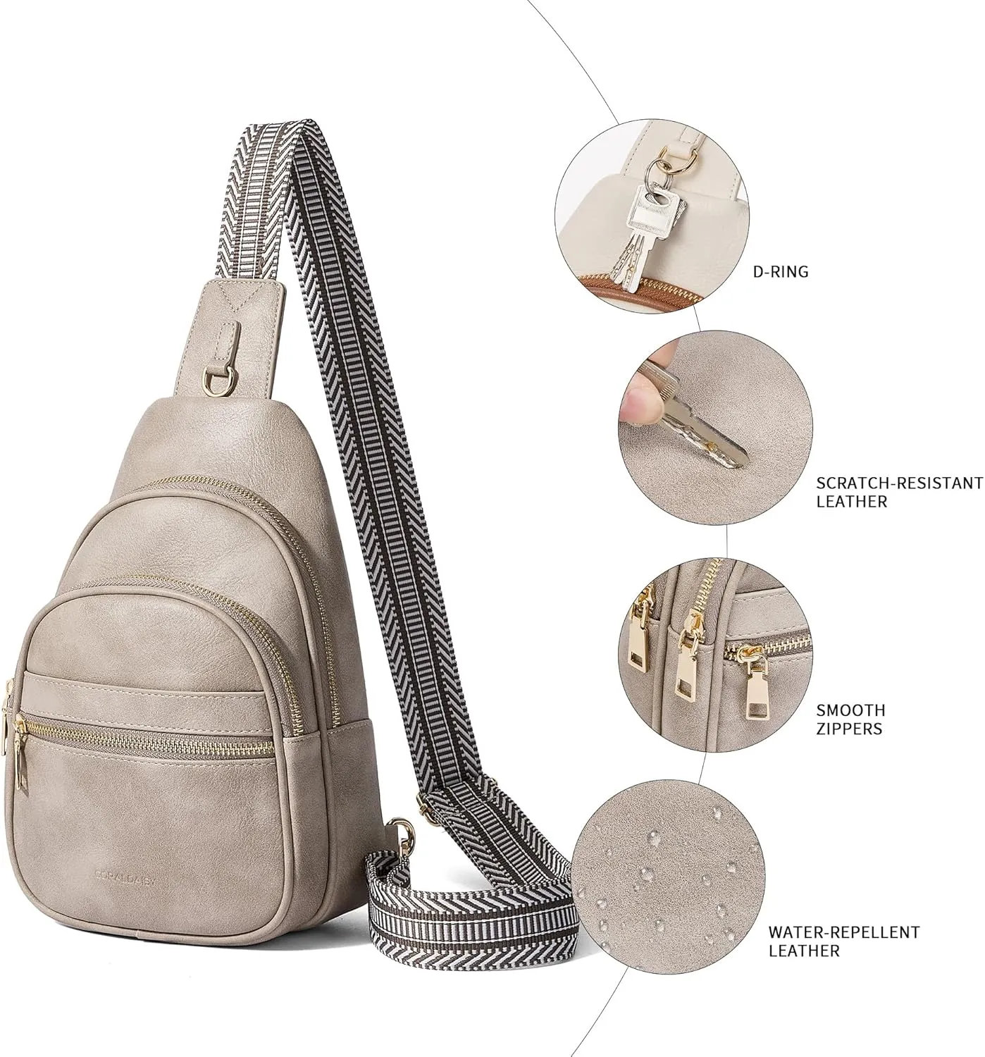 CORALDAISY Crossbody Bags for Women Fanny Pack Sling Bag Crossbody Purse Travel Purses for Women