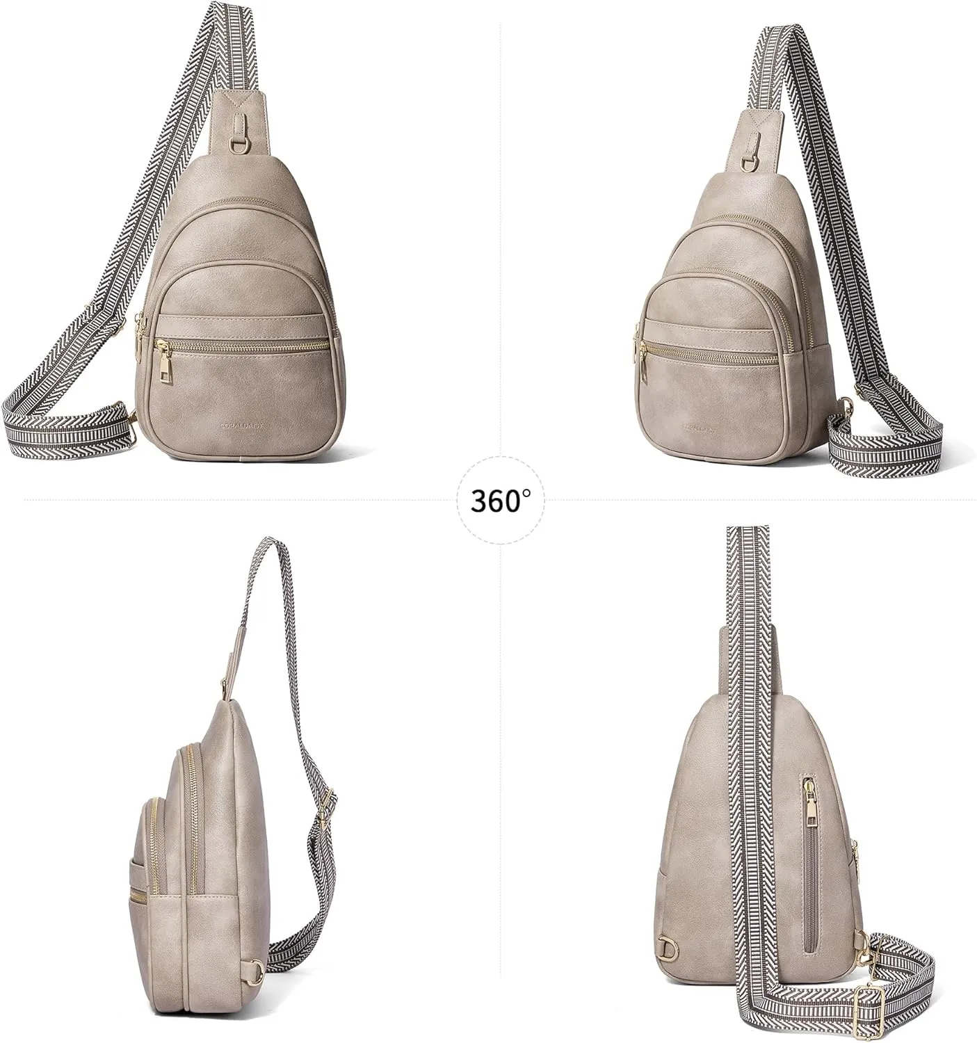 CORALDAISY Crossbody Bags for Women Fanny Pack Sling Bag Crossbody Purse Travel Purses for Women