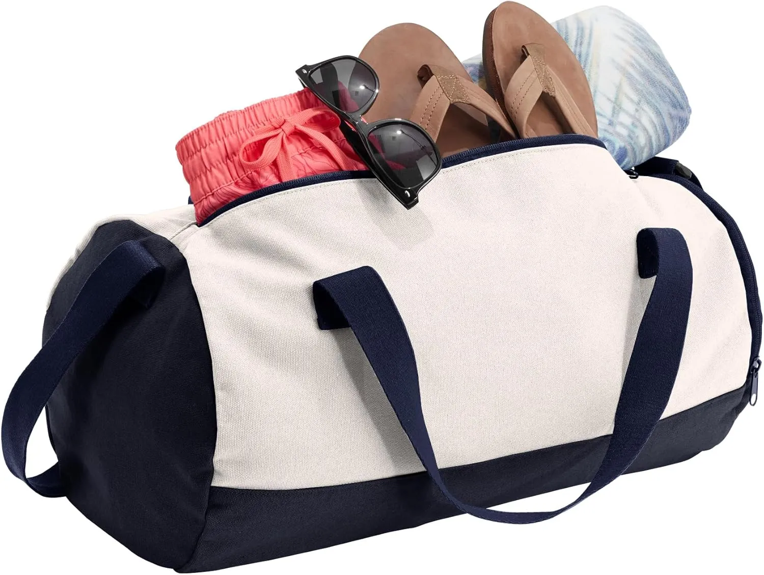 Cotton Barrel Duffel - Large Navy Gym Duffel Bag for Men and Women, Perfect for Travel, Cheer, Dance or Wrestling