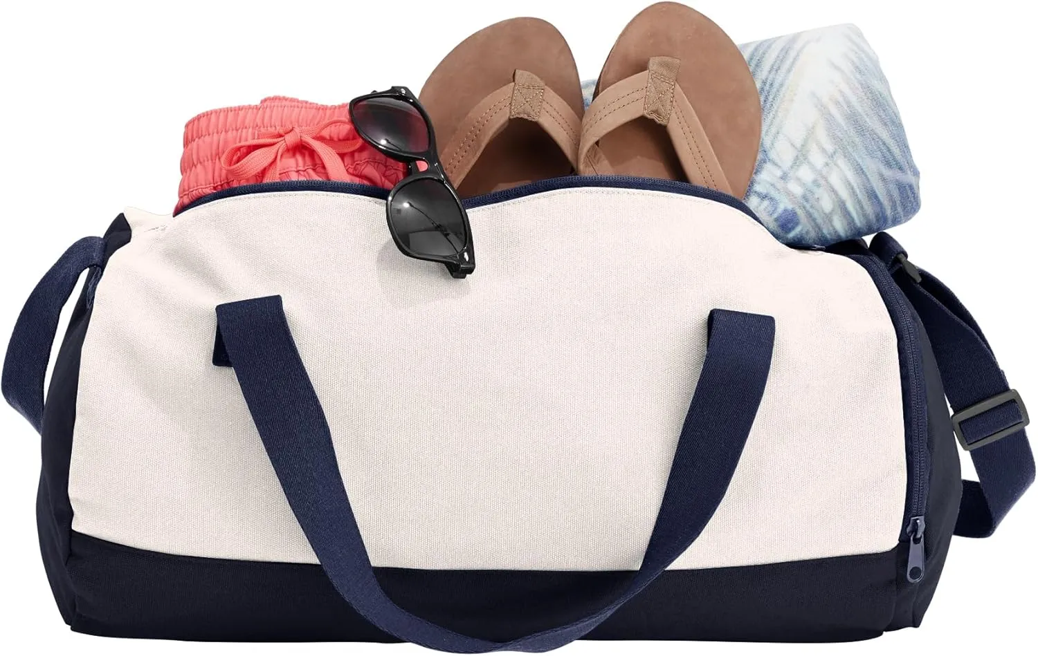 Cotton Barrel Duffel - Large Navy Gym Duffel Bag for Men and Women, Perfect for Travel, Cheer, Dance or Wrestling