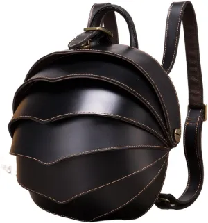 Crazy Horse Leather Backpack Day Pack Travel Bag for(D)