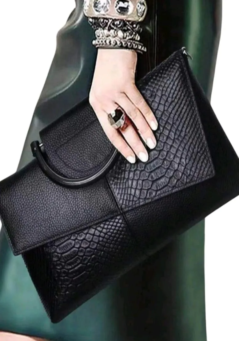 Crocodile Print Clutch Purse, Crossbody, Shoulder Bag, Full Capacity Tote, OS