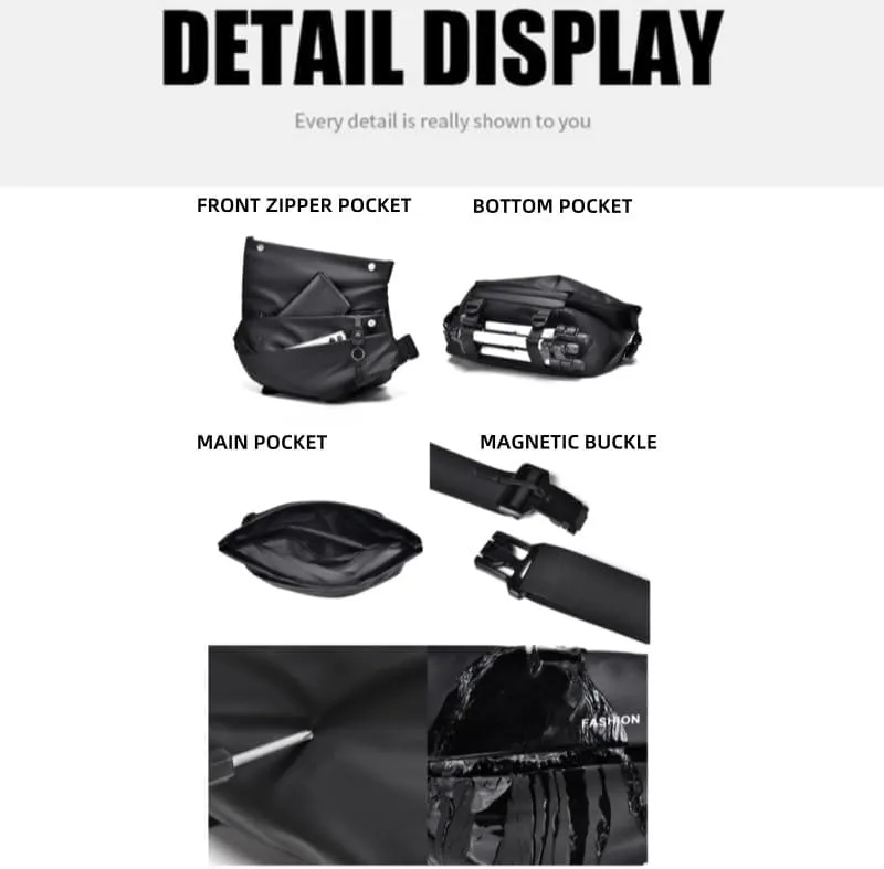 Crossbody Bag for Men, Leather Backpack Sling Bags Hiking Daypack Shoulder Strap Casual Backpacks for Travel 2025 (Gray)