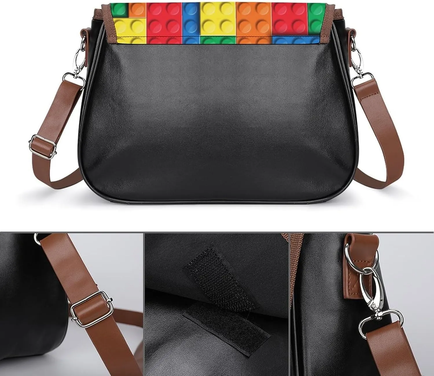 Crossbody Bag PU Leather Small Satchel, Stylish Waterproof Shoulder Handbag with Adjustable Strap for Women