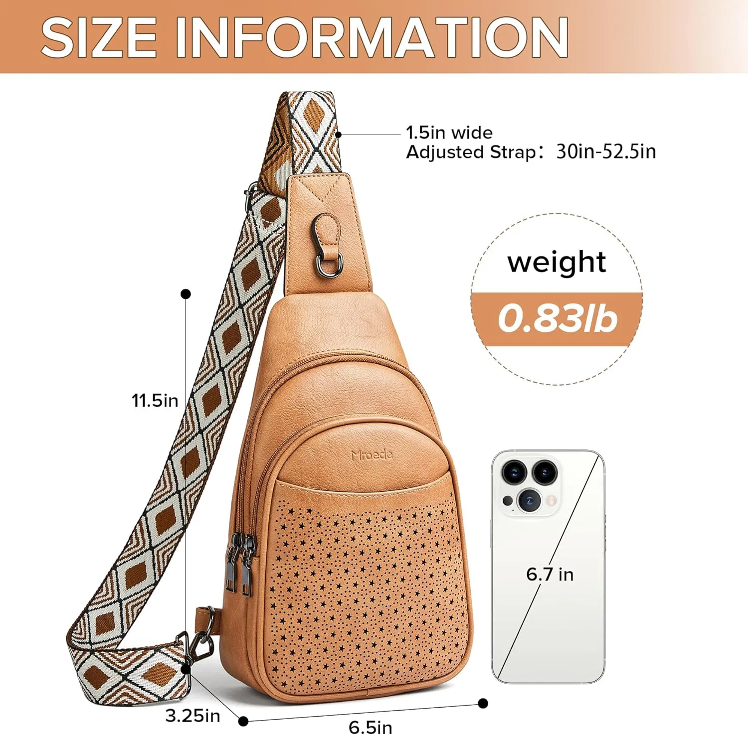 Crossbody Bags for Women 4-Pockets Sling Bag Fanny Pack Chest Purse Backpack Casual Daypacks Travel Shopping