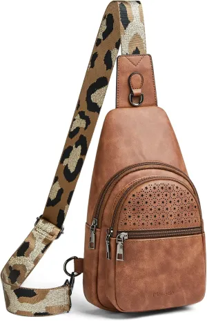 Crossbody Bags for Women 4-Pockets Sling Bag Fanny Pack Chest Purse Backpack Casual Daypacks Travel Shopping