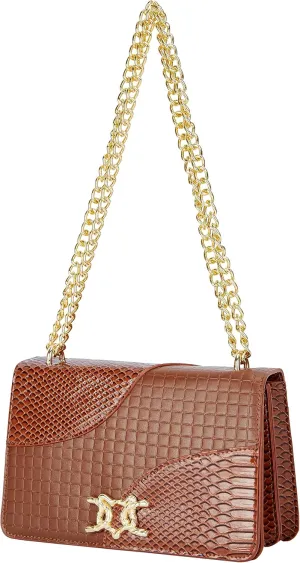 Crossbody Bags for Women Trendy Crocodile Grain Purses Chain Shoulder Bag Leather Handbags