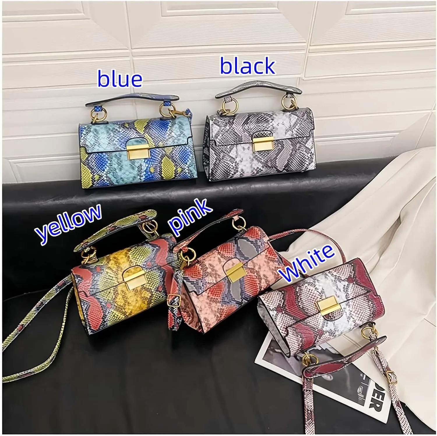 Crossbody Bags for Women Trendy Snakeskin Print Fashion Versatile Y2K Purse for Ladies Shoulder Handbags Satchel Sling