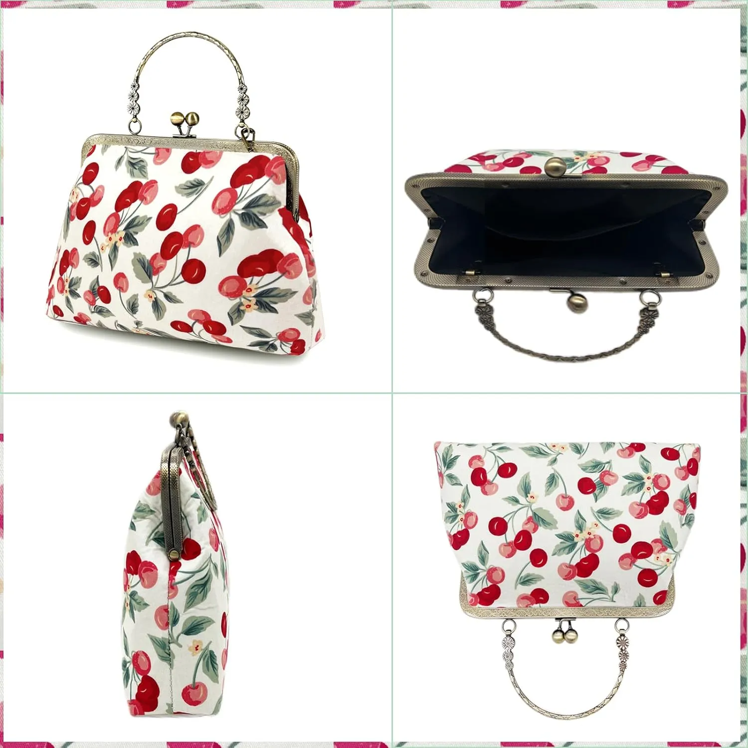 Crossbody Tote Bag Floral Satchel Purse Handbag for Women