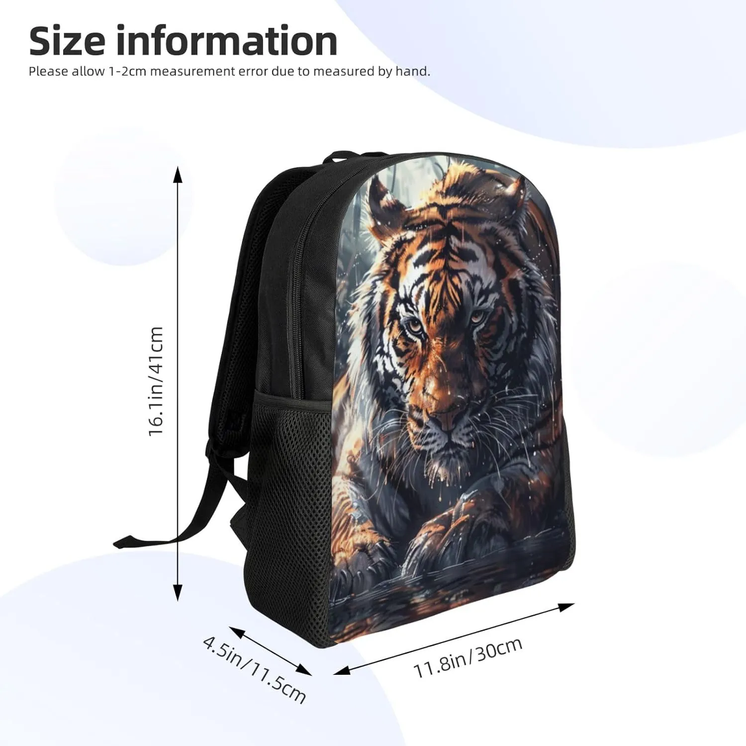 Crouching Tiger Backpack Waterproof Anti Theft Durable Light Laptop Bag Backpacks For Women Men Travel Gym Backpack