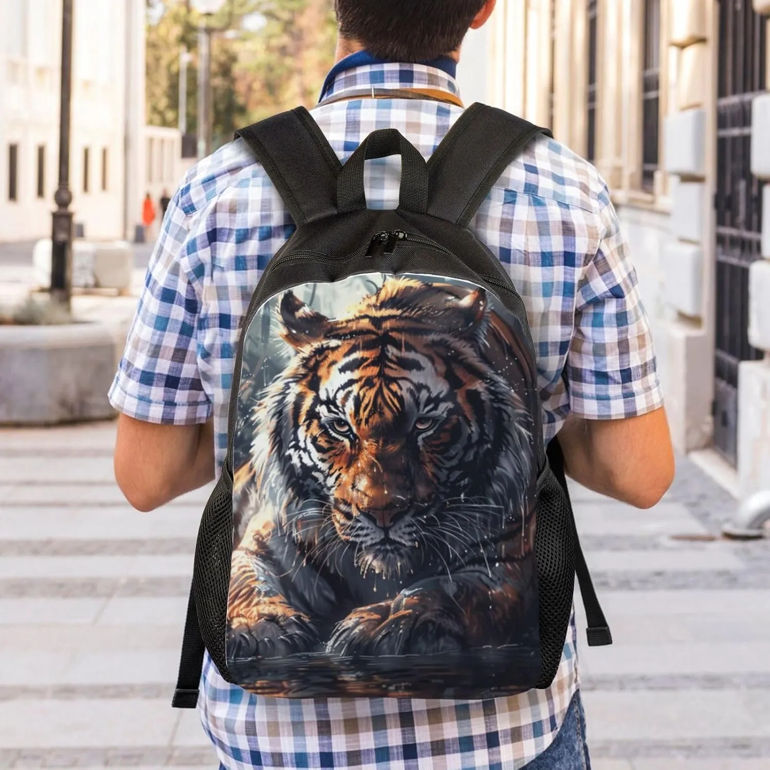 Crouching Tiger Backpack Waterproof Anti Theft Durable Light Laptop Bag Backpacks For Women Men Travel Gym Backpack
