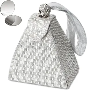 Crystal Pyramid Handbag, Women Elegant Evening Clutch Bag Top-Handle Hand Triangle Fashion Wristlets Bag Wrist Bag