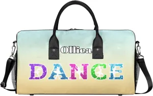 Custom Dance Bag Gym Bag Personalized Sport Duffel Bag Travel Weekender Bags Gymnastics Duffel Bag Beige Gradient