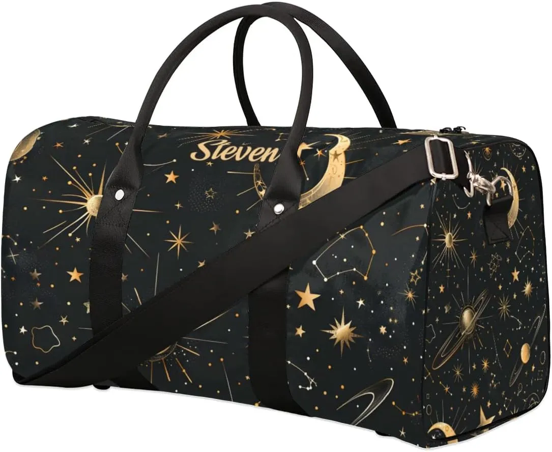 Custom Duffel Bag for Men Women Small Overnight-Bag Black Carry On Luggage Bags