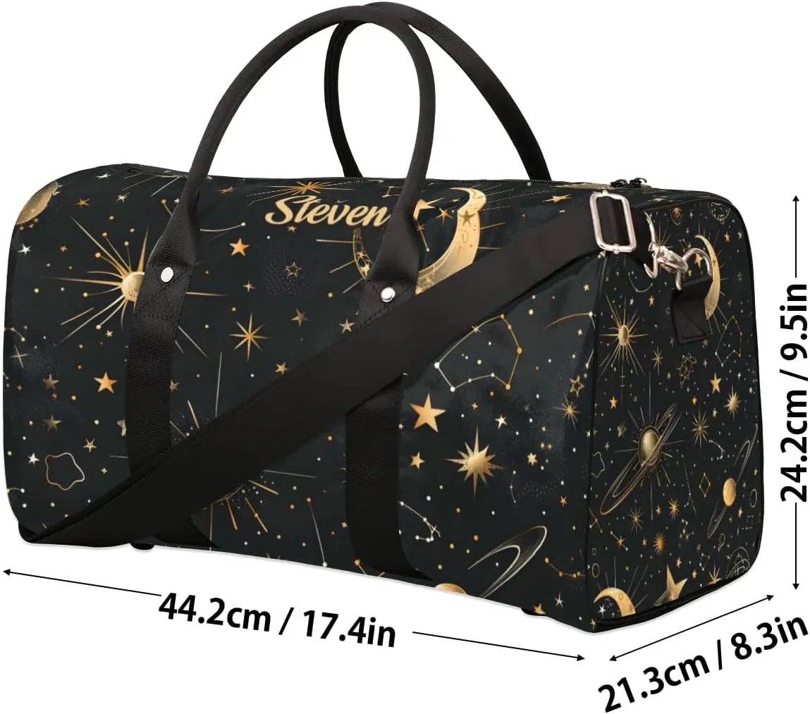 Custom Duffel Bag for Men Women Small Overnight-Bag Black Carry On Luggage Bags