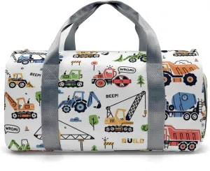 Custom Duffel Overnight Travel Bag for Sports Workout Girls Boys,Watercolor Wroom Truck Beep Personalized Duffle Bag Gifts