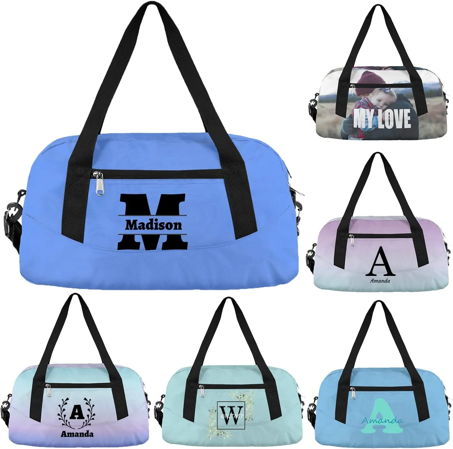 Custom Kids Duffel Overnight Bag Personalized Your Name or Text Kids Duffel Bag for Girls Boys Customized Kids Gifts