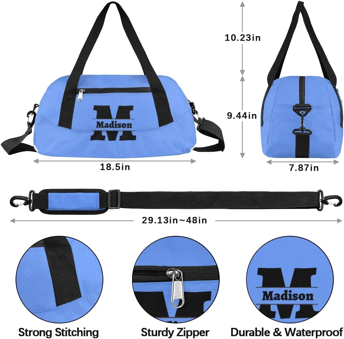 Custom Kids Duffel Overnight Bag Personalized Your Name or Text Kids Duffel Bag for Girls Boys Customized Kids Gifts
