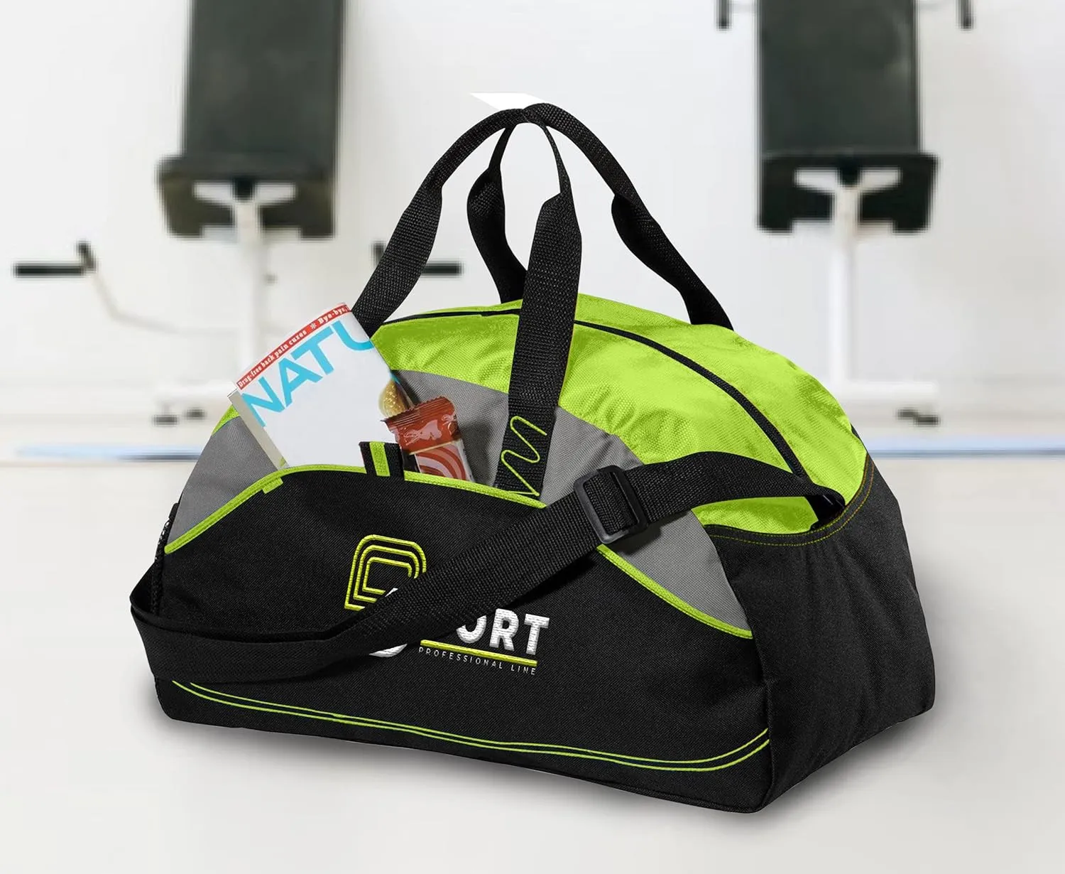 Custom Sport Duffel Bag Add Your Embroidered Logo 5/10 Pack Medium Sport Gym Water Resistant Duffel Bag Lime
