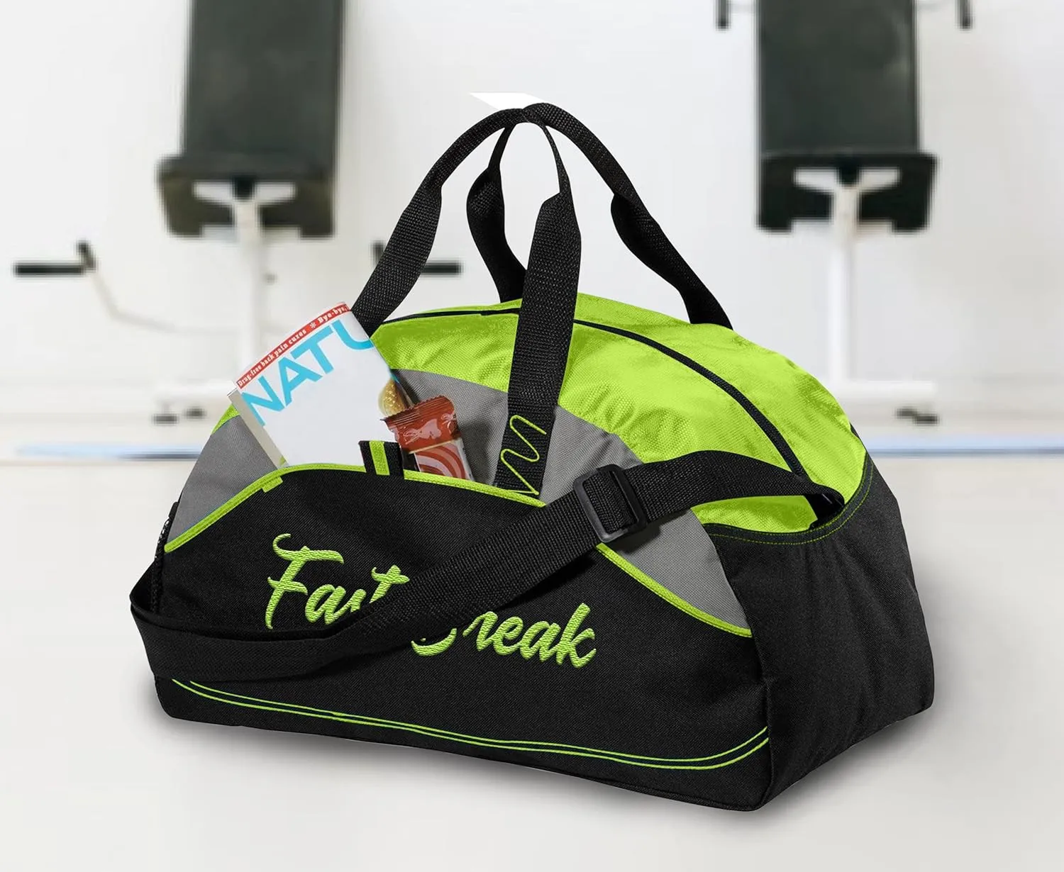 Custom Sport Duffel Bag Add Your Embroidered Logo 5/10 Pack Medium Sport Gym Water Resistant Duffel Bag Lime