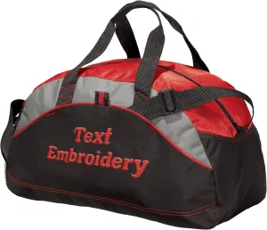 Custom Sport Duffel Bag Add Your Embroidered Text Medium Contrast Sport Gym Travel Water Resistant Duffel Bag Red