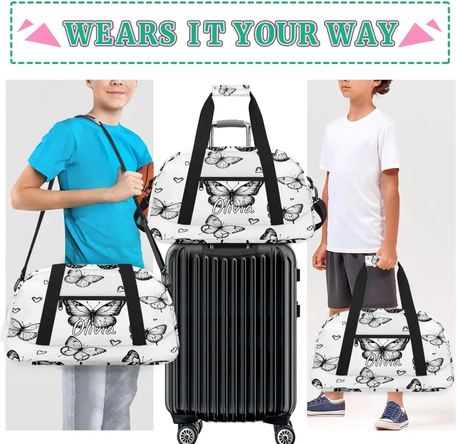 Custom Sports Gym Bag Personalized Name Travel Duffel Bag
