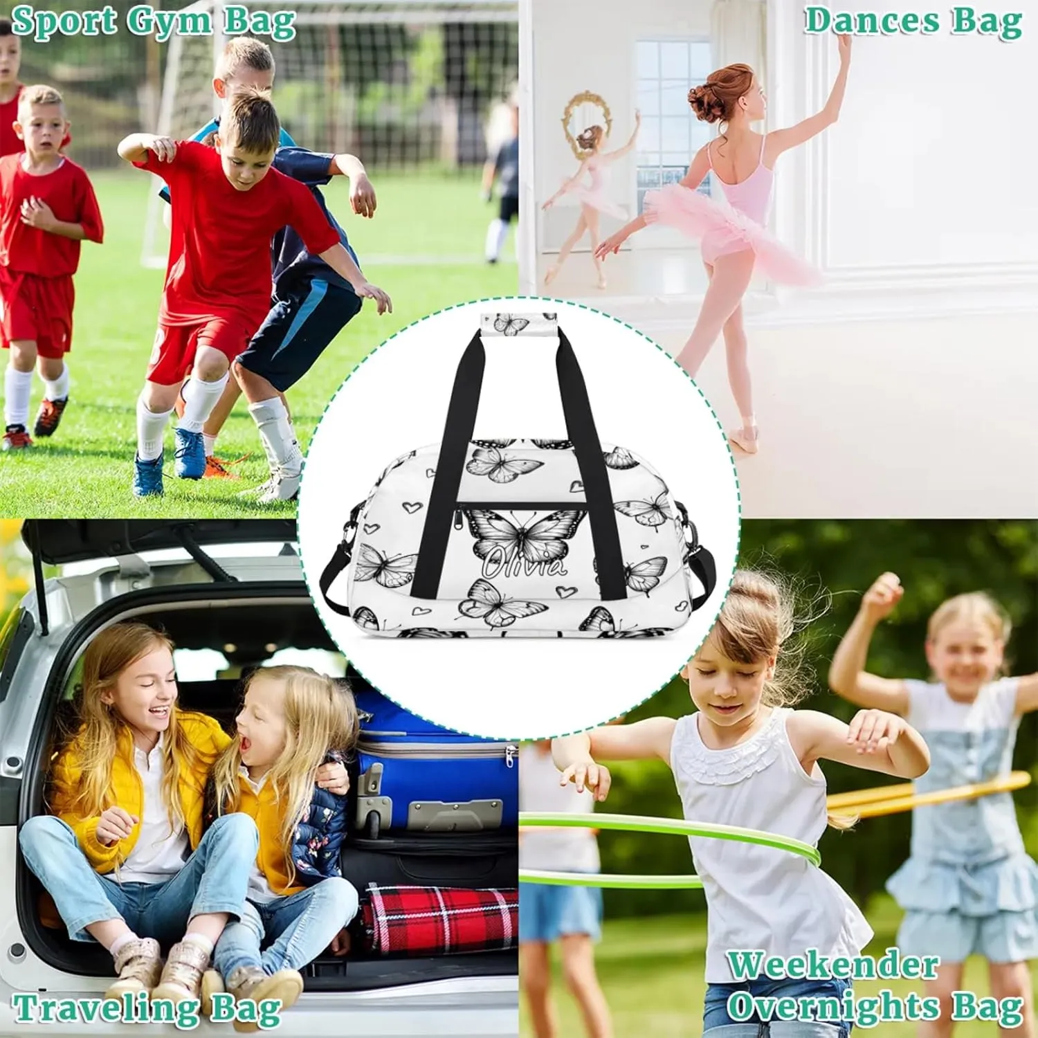 Custom Sports Gym Bag Personalized Name Travel Duffel Bag