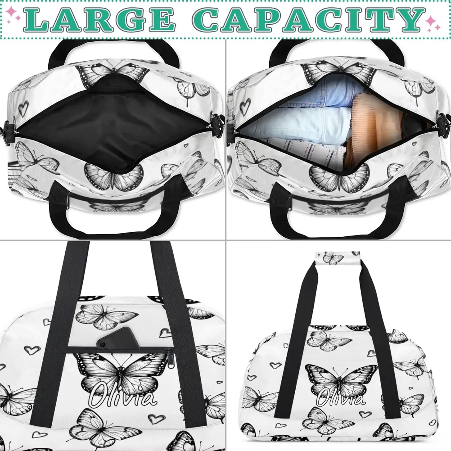 Custom Sports Gym Bag Personalized Name Travel Duffel Bag