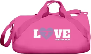 Custom Text Dancing Gymnastics Duffel Bag: Barrel Duffel Bag