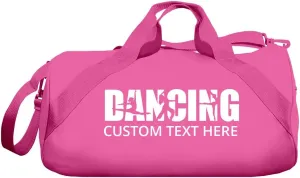Customized Girl Add Your Text Dancing Duffel Bag: Barrel Duffel Bag
