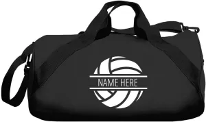 CUSTOMIZED GIRL Custom Volleyball Gym Bag - Personalized Text Barrel Duffle - Black
