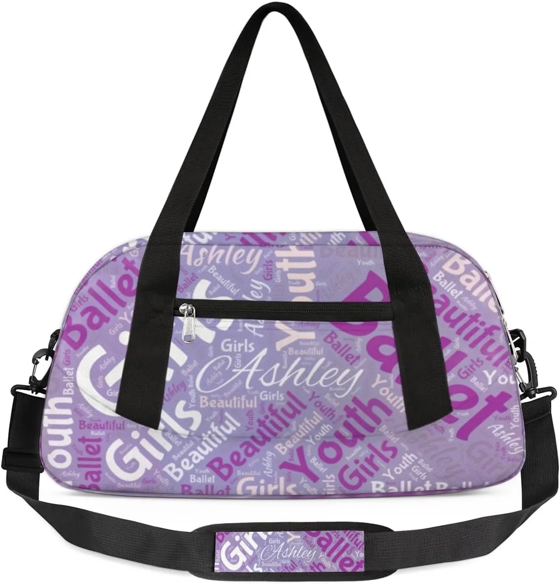 Customized Name 25 Kids Duffel Overnight Bag Girls, Personalized Teens Dance Bag Overnight Weekender Duffel Bags for Girls Travel School Practice