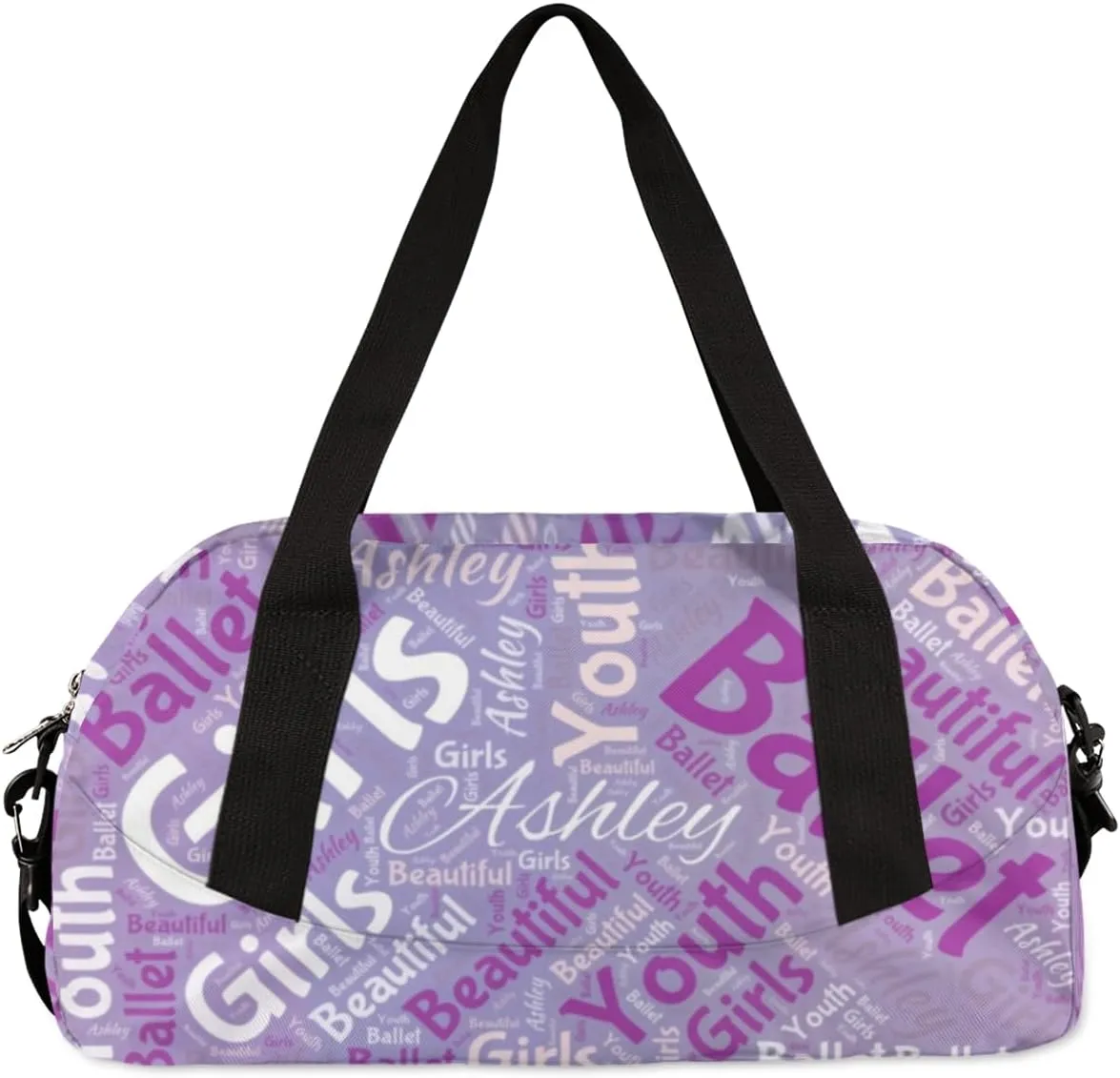 Customized Name 25 Kids Duffel Overnight Bag Girls, Personalized Teens Dance Bag Overnight Weekender Duffel Bags for Girls Travel School Practice