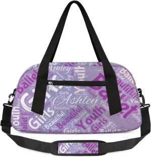 Customized Name 25 Kids Duffel Overnight Bag Girls, Personalized Teens Dance Bag Overnight Weekender Duffel Bags for Girls Travel School Practice