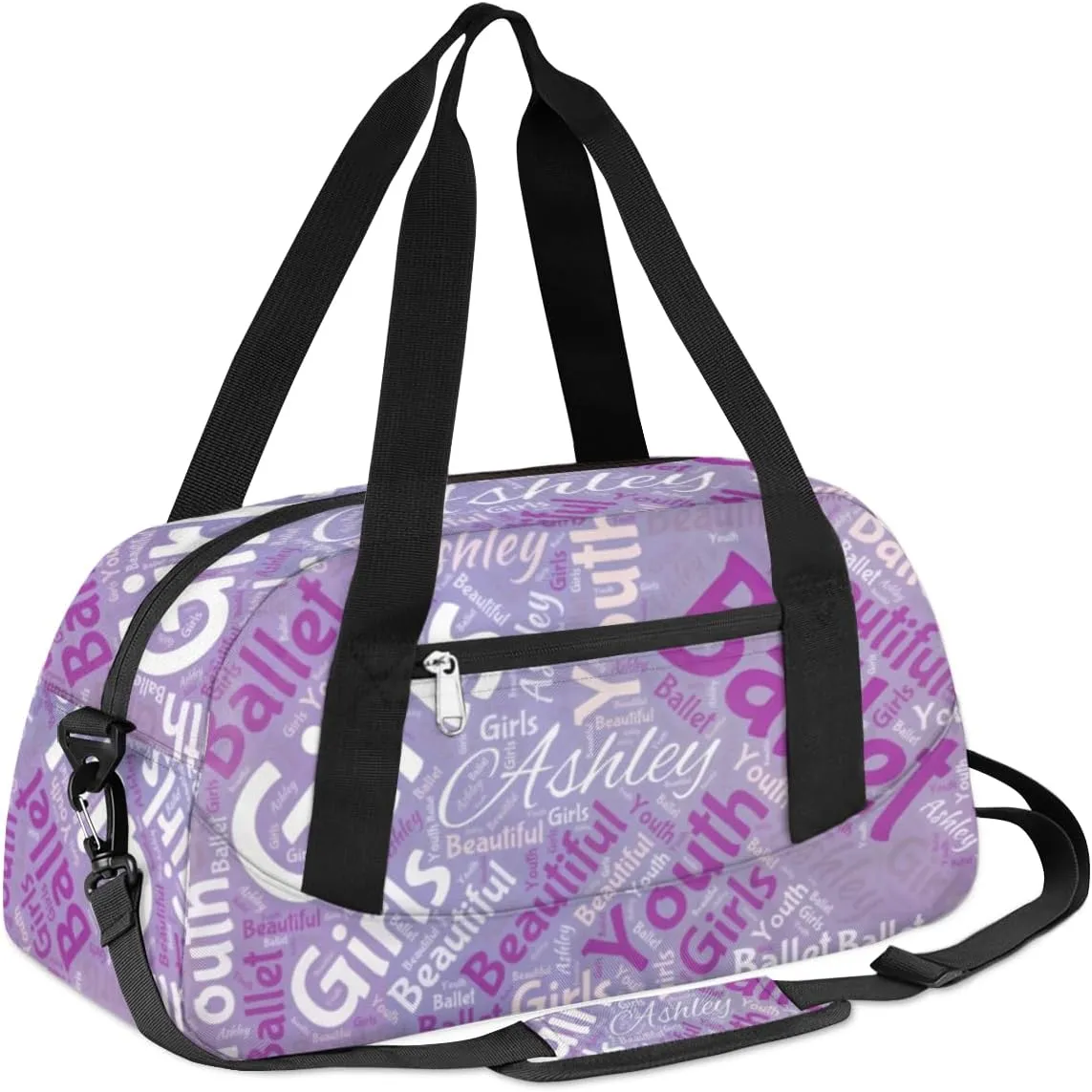 Customized Name 25 Kids Duffel Overnight Bag Girls, Personalized Teens Dance Bag Overnight Weekender Duffel Bags for Girls Travel School Practice