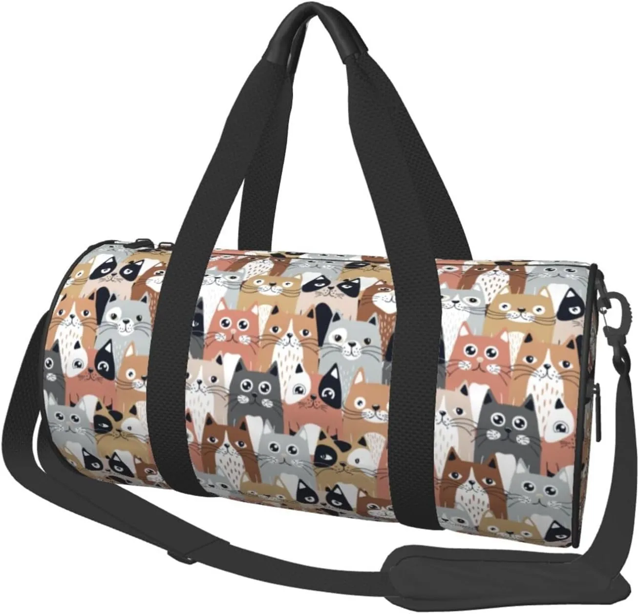 Cute Cartoon Cats Sports Gym Bag Travel Duffel Bag Shoes Compartment For Men Women Foldable Lightweight Yoga Gym Sports Bag