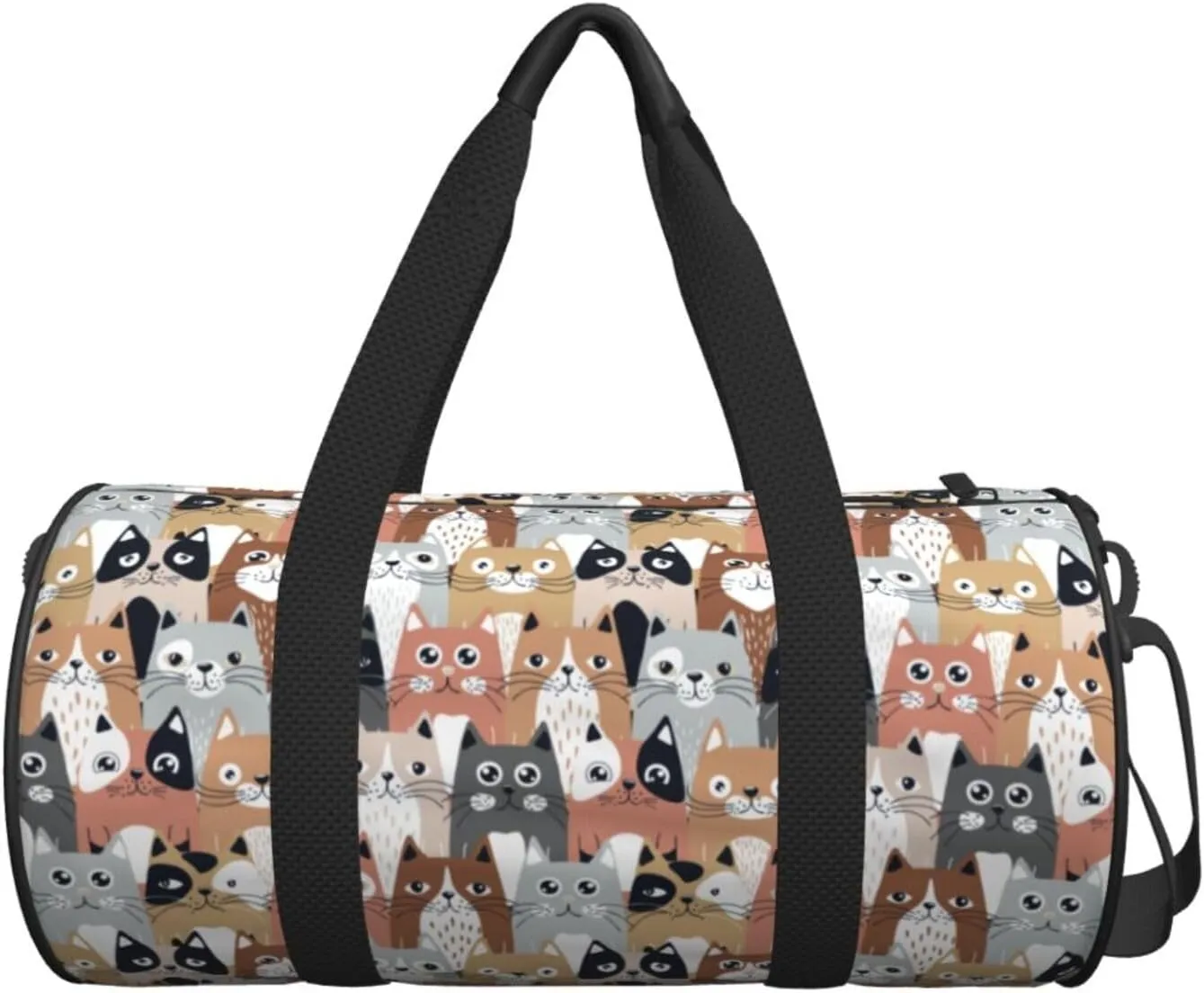 Cute Cartoon Cats Sports Gym Bag Travel Duffel Bag Shoes Compartment For Men Women Foldable Lightweight Yoga Gym Sports Bag